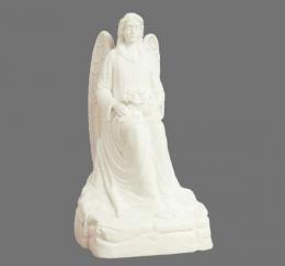 SYNTHETIC MARBLE SEATED ANGEL URN